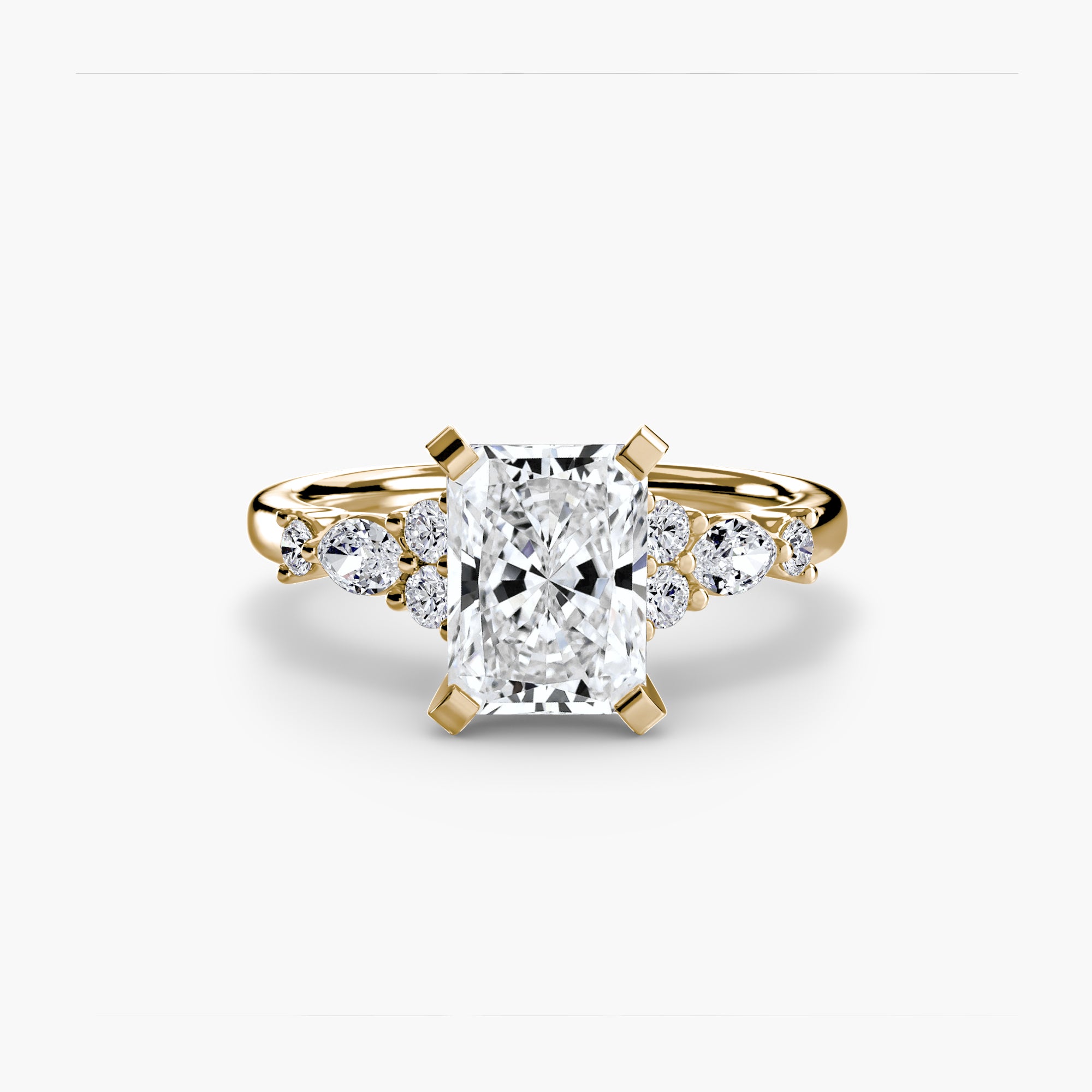 Floral Accent Fancy Diamond Ring
