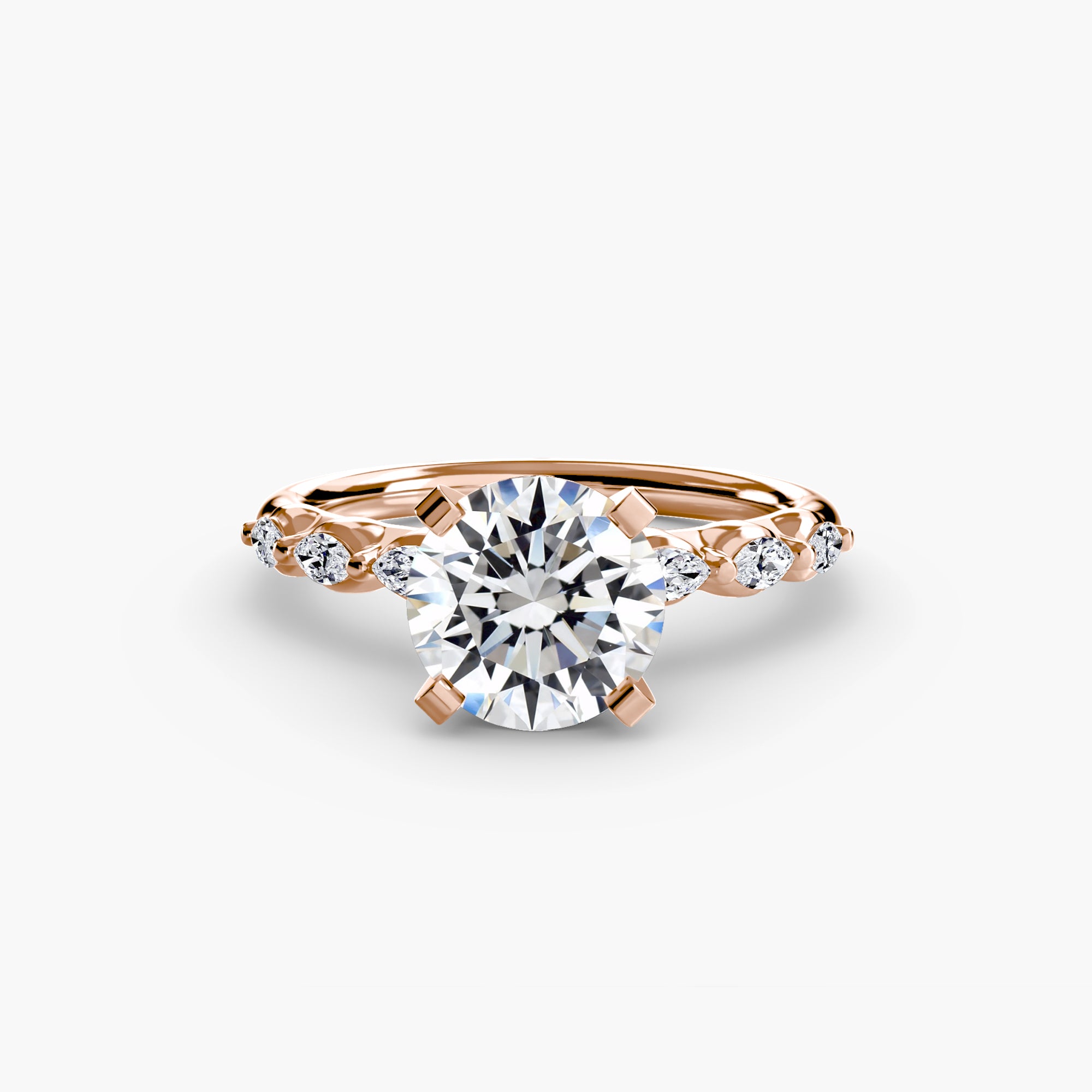 Floral Accent Fancy Diamond Ring