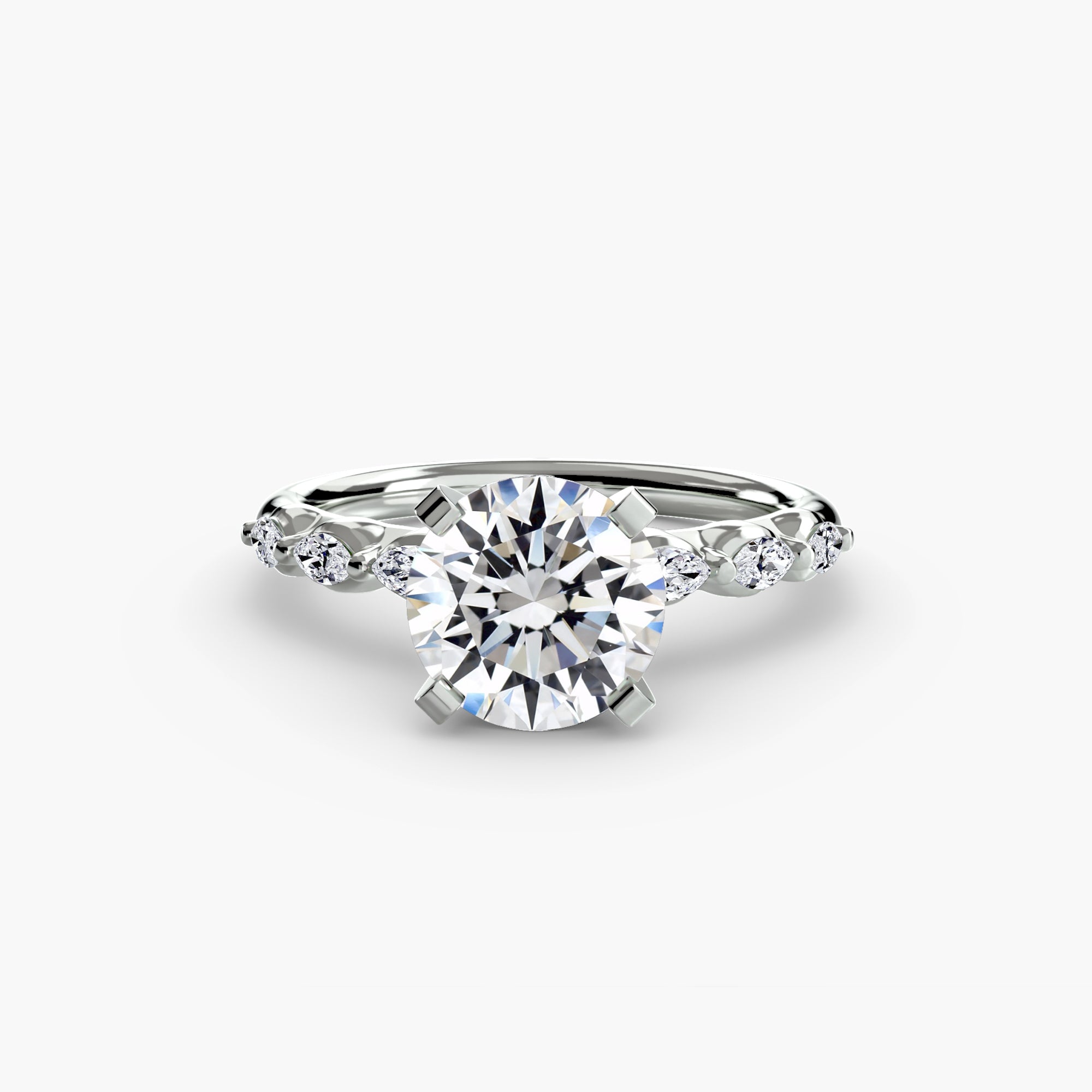 Floral Accent Fancy Diamond Ring