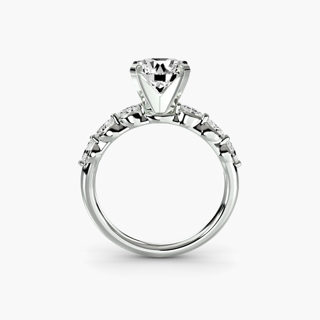 Floral Accent Fancy Diamond Ring