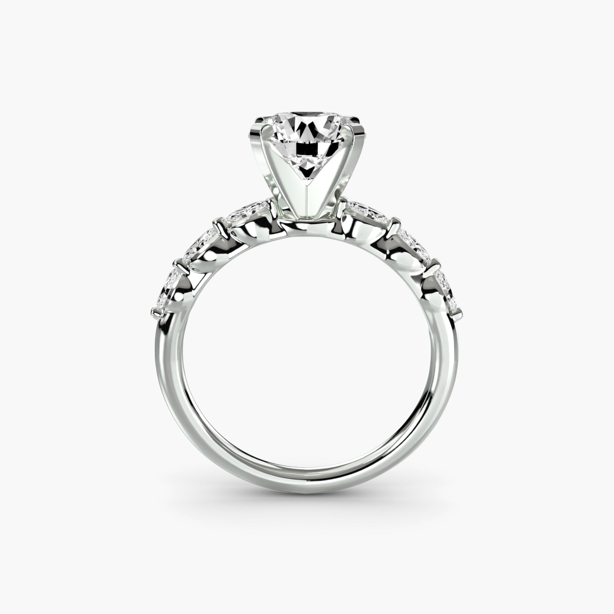 Floral Accent Fancy Diamond Ring