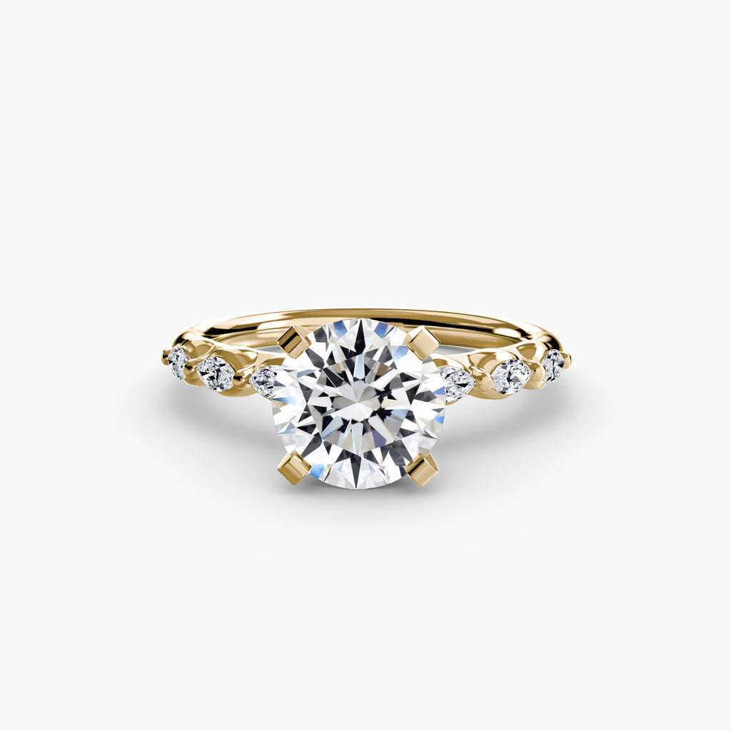 Floral Accent Fancy Diamond Ring