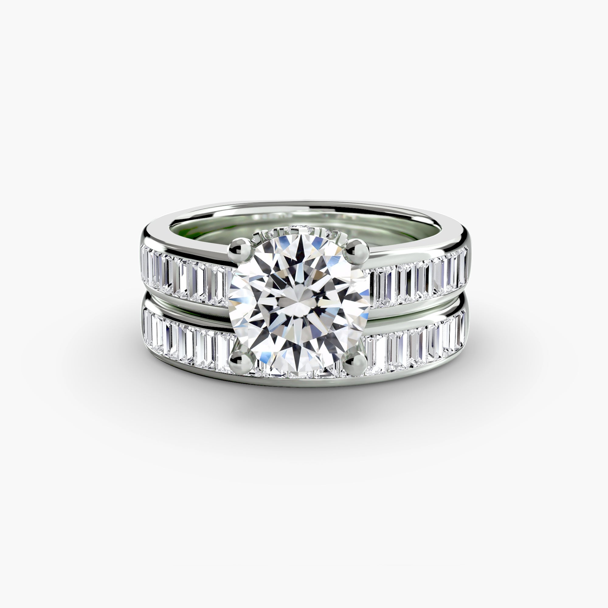 Fancy Statement Double Band Round Ring