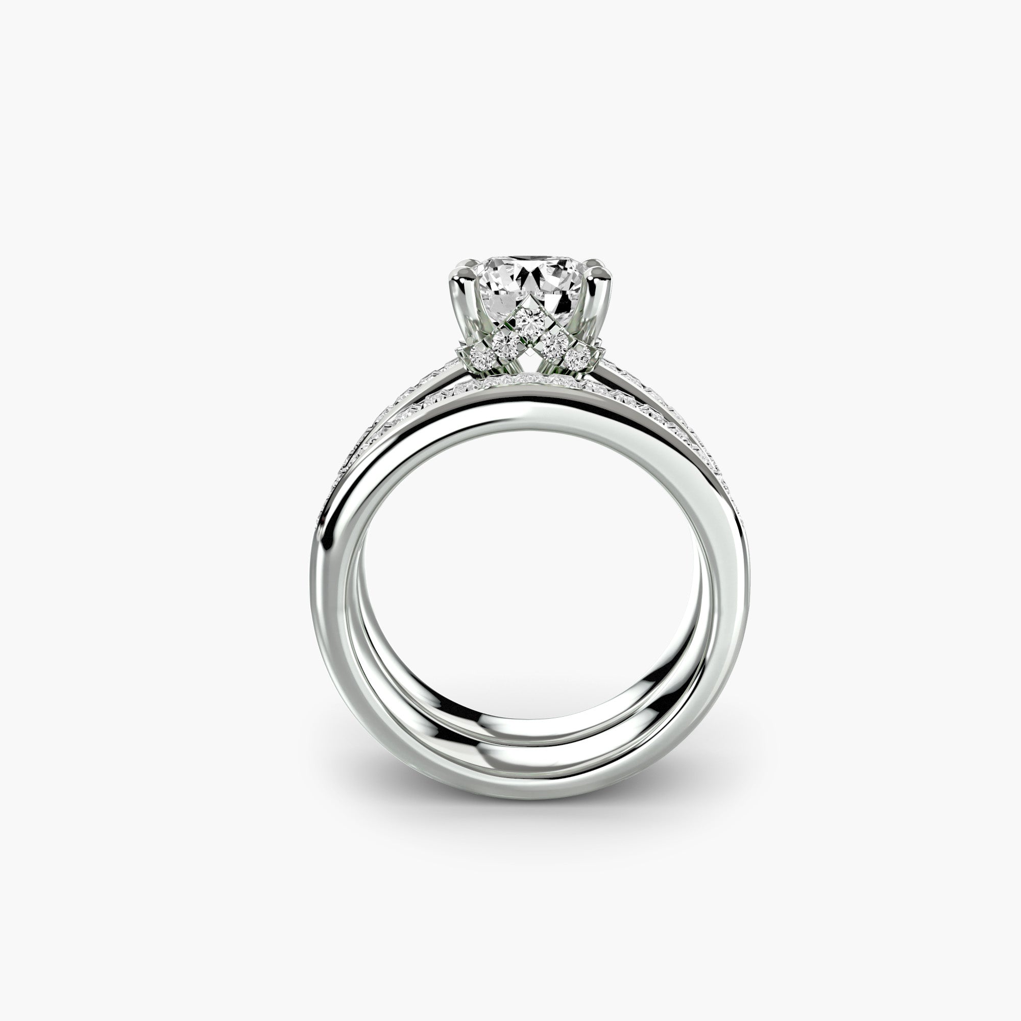 Fancy Statement Double Band Round Ring