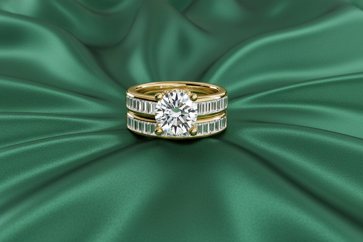 Fancy Statement Double Band Round Ring