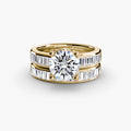 Double Band Round Diamonds Ring
