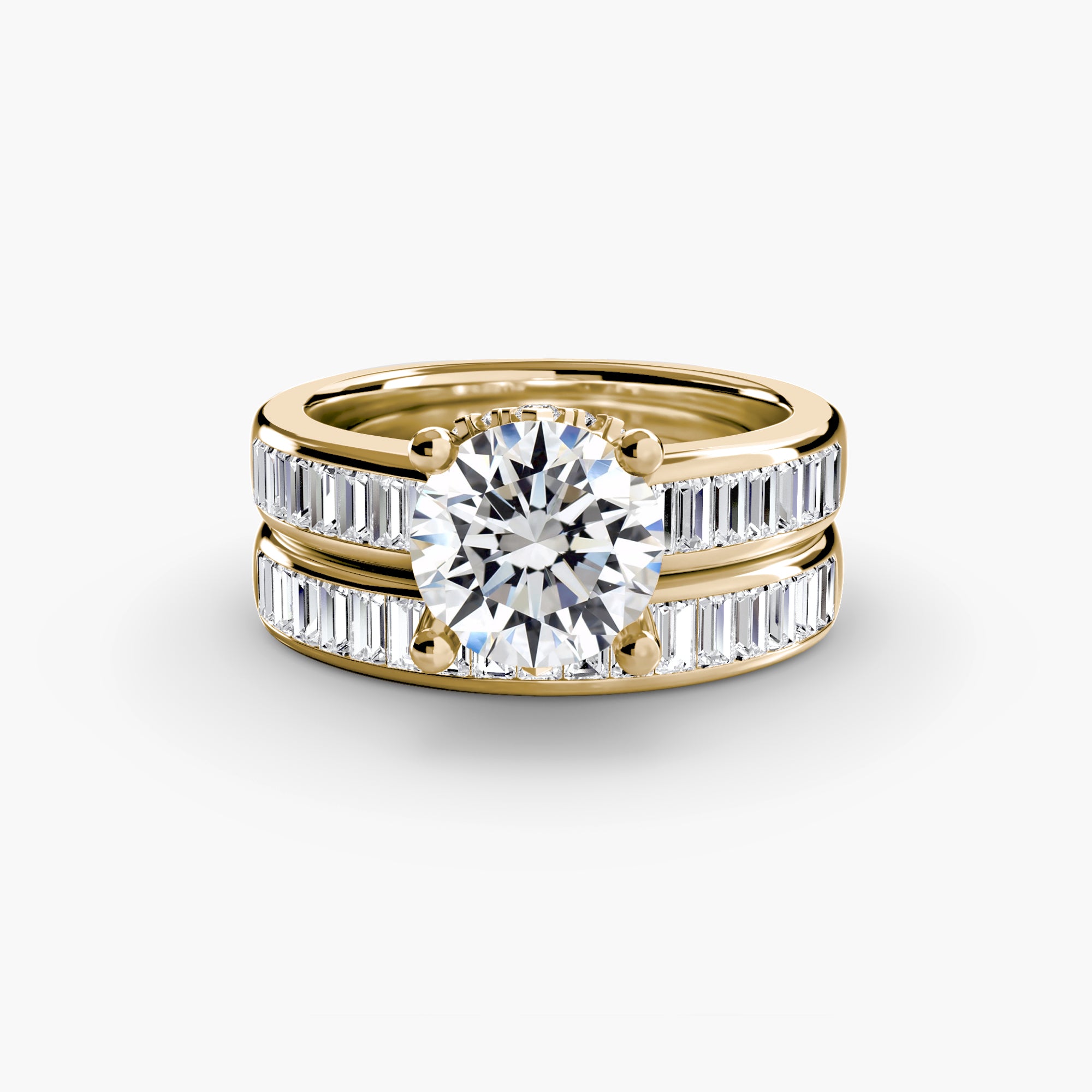 Fancy Statement Double Band Round Ring