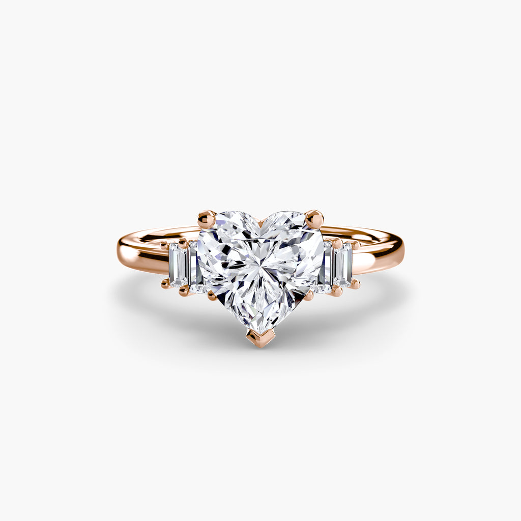 Step Cut Baguette Accent Diamond Ring