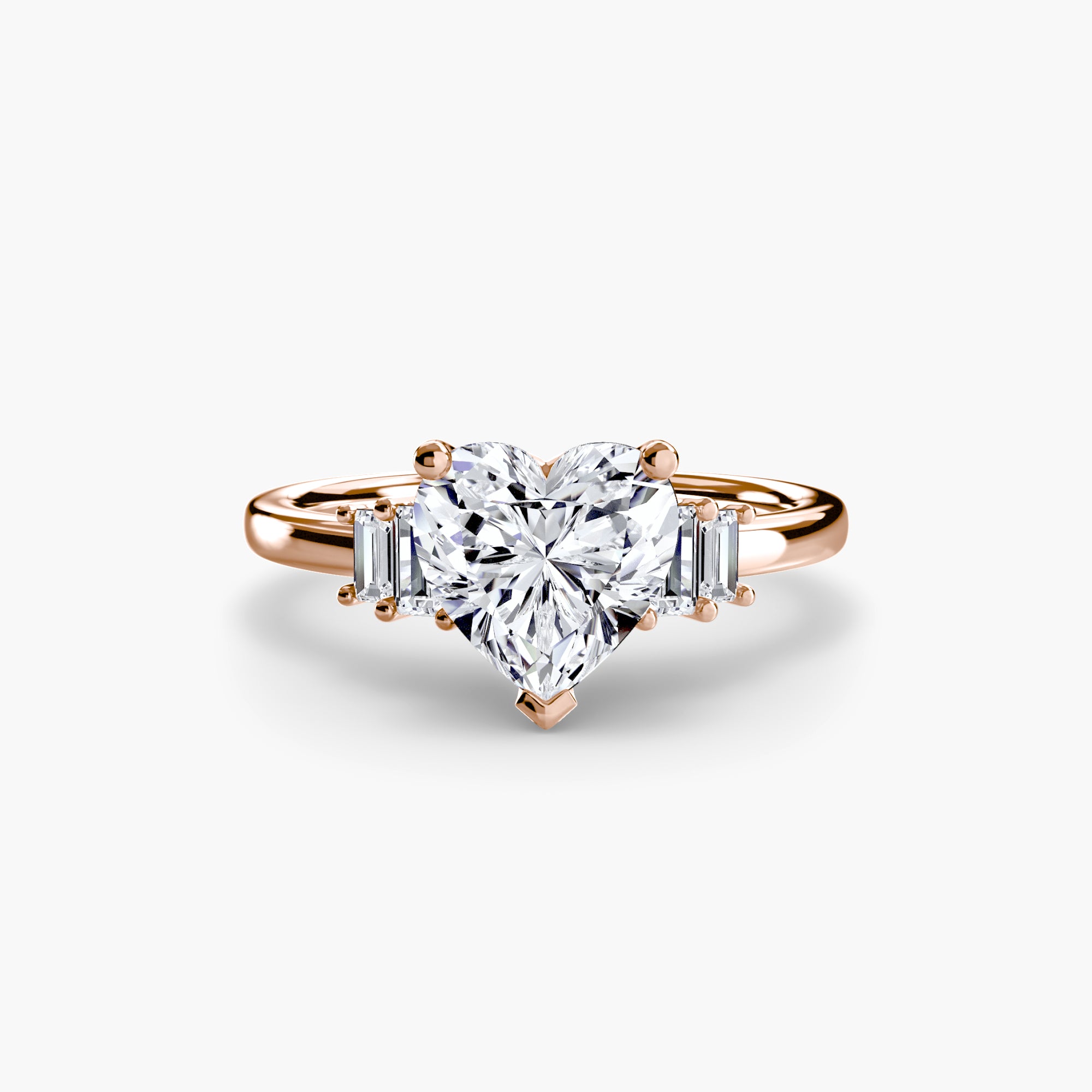 Step Cut Baguette Accent Diamond Ring