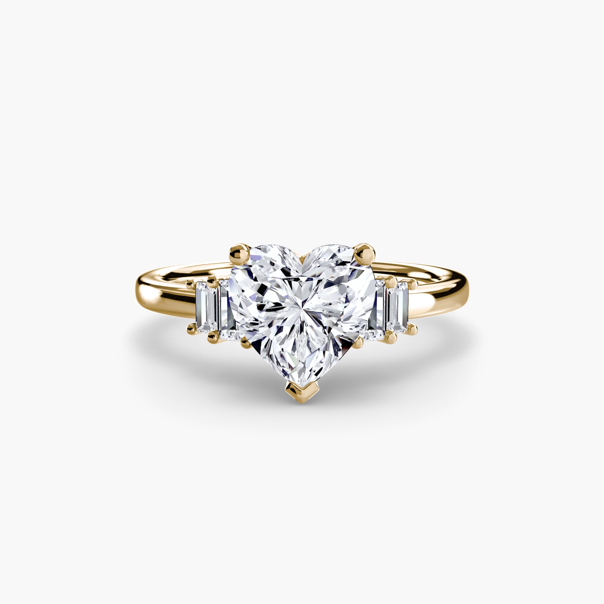Step Cut Baguette Accent Diamond Ring