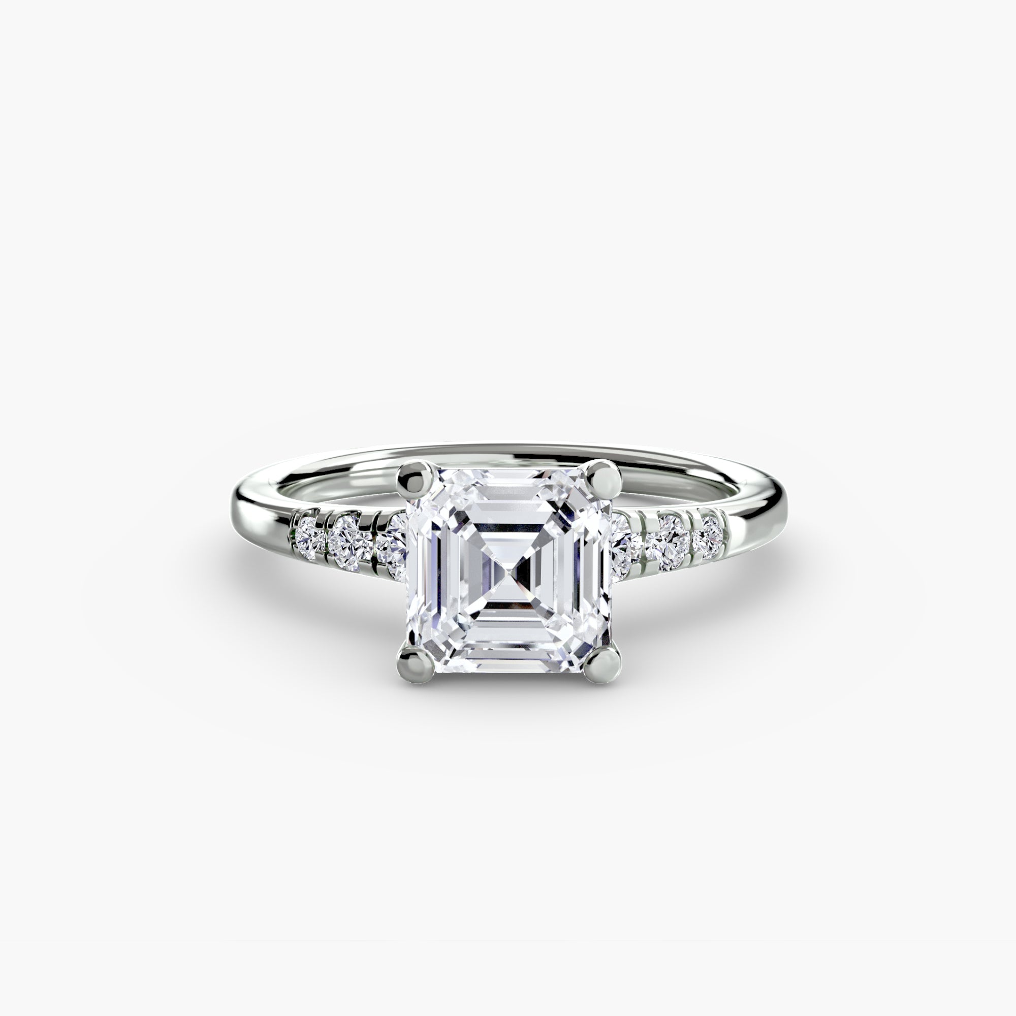 Descending Round Diamond Side Stone Ring