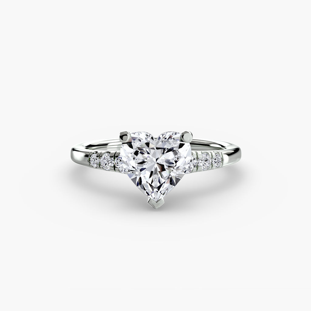 Descending Round Diamond Side Stone Ring