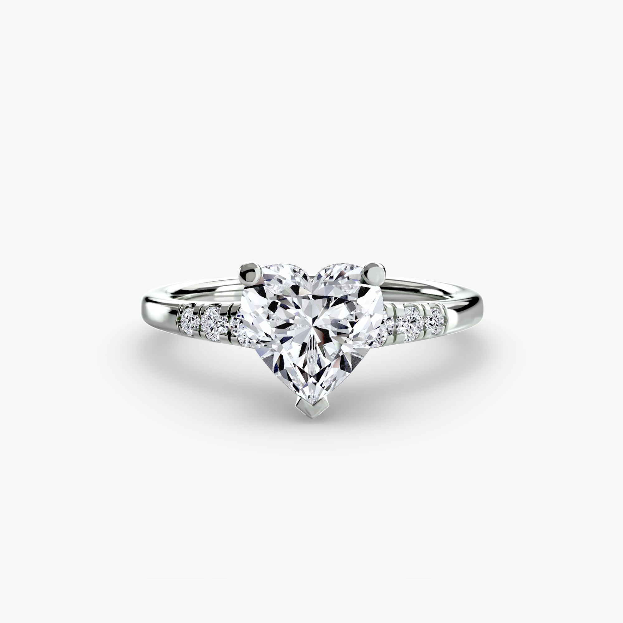 Descending Round Diamond Side Stone Ring