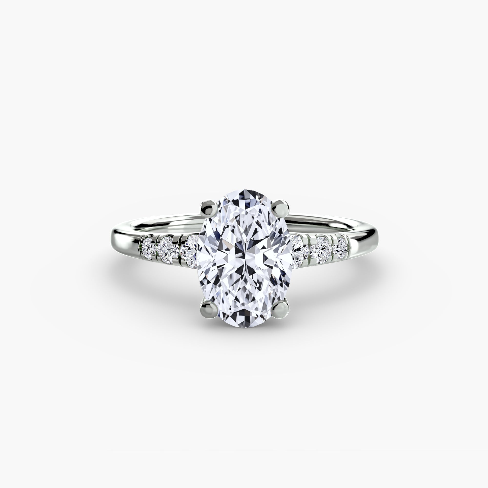 Descending Round Diamond Side Stone Ring