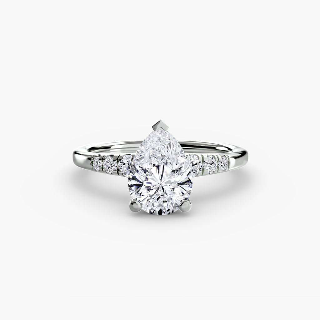 Descending Round Diamond Side Stone Ring