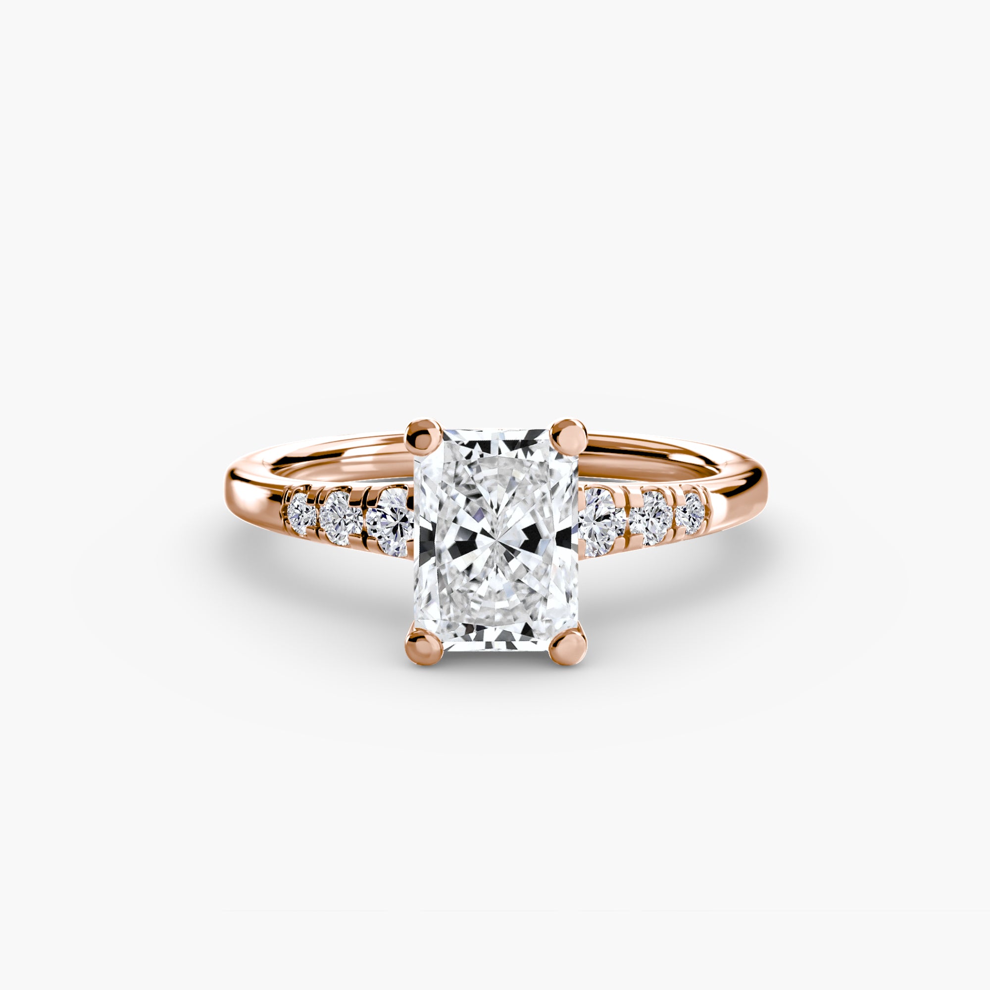 Descending Round Diamond Side Stone Ring