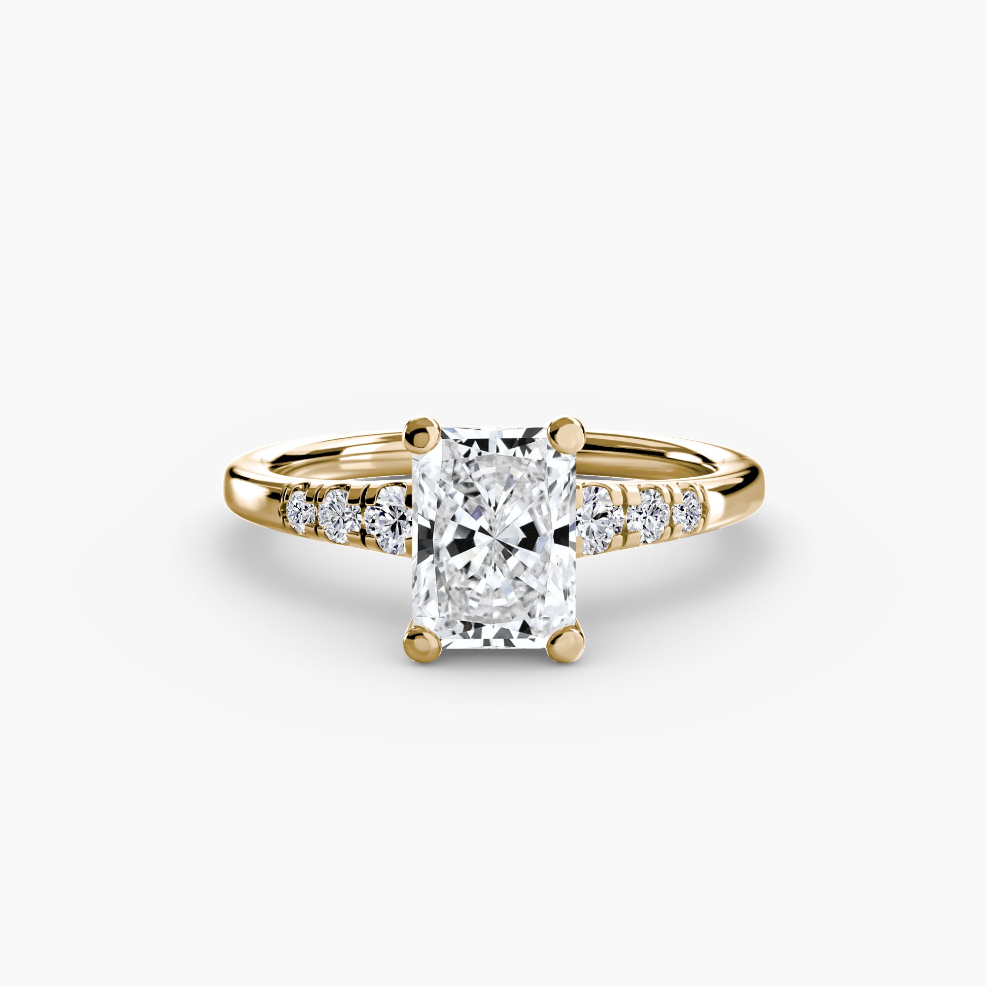 Descending Round Diamond Side Stone Ring