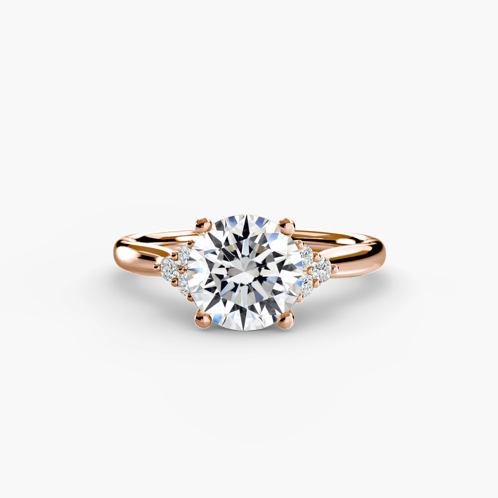 Cluster Side Stone Round Diamond Ring