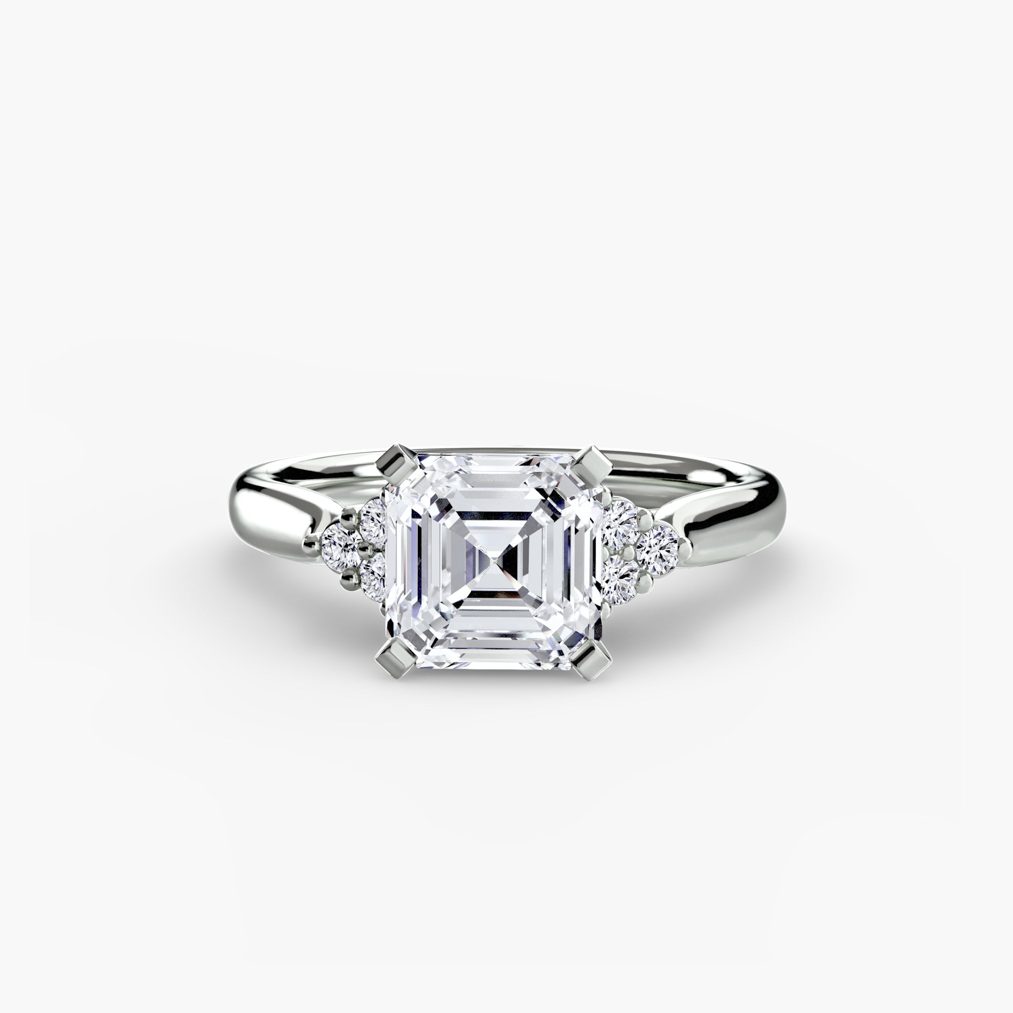 Cluster Side Stone Diamond Ring