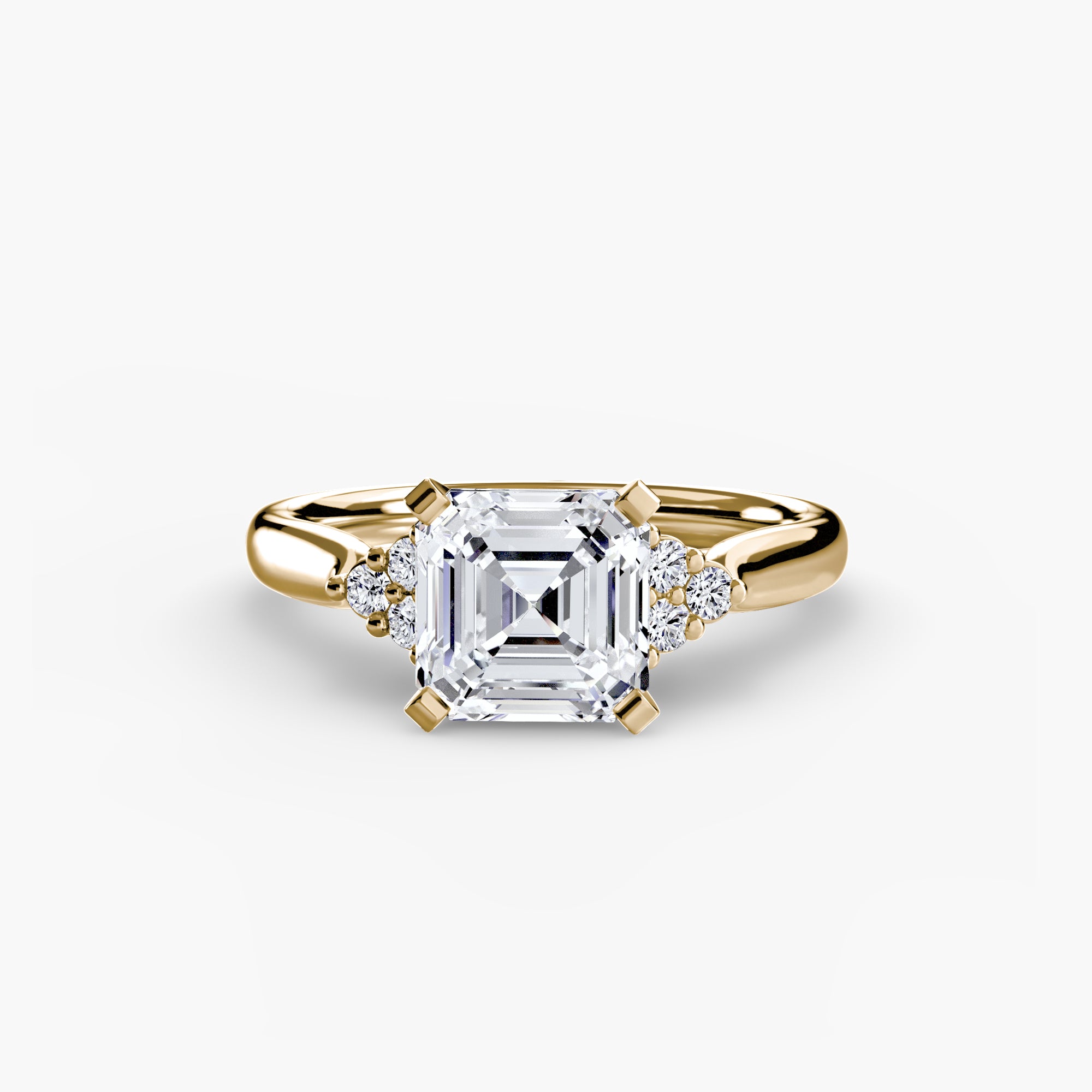 Cluster Side Stone Diamond Ring