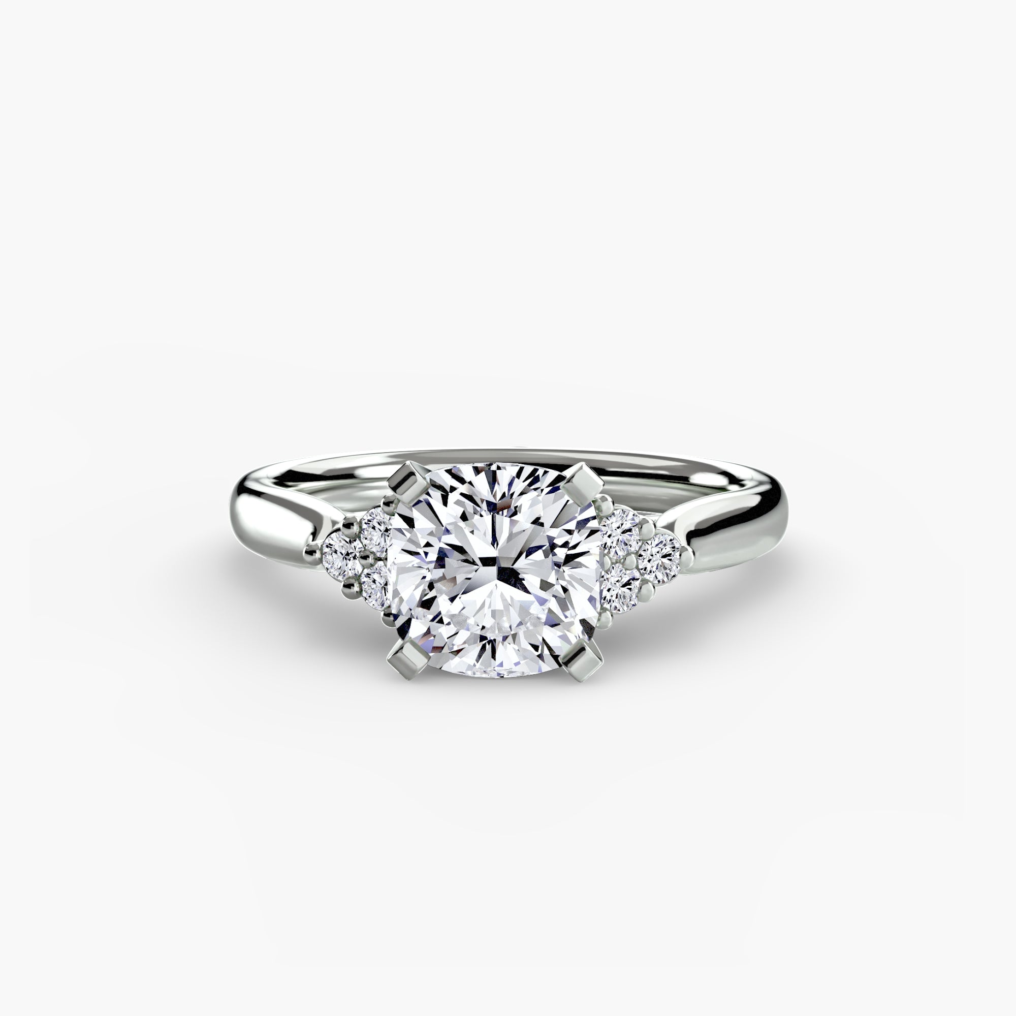 Cluster Side Stone Diamond Ring