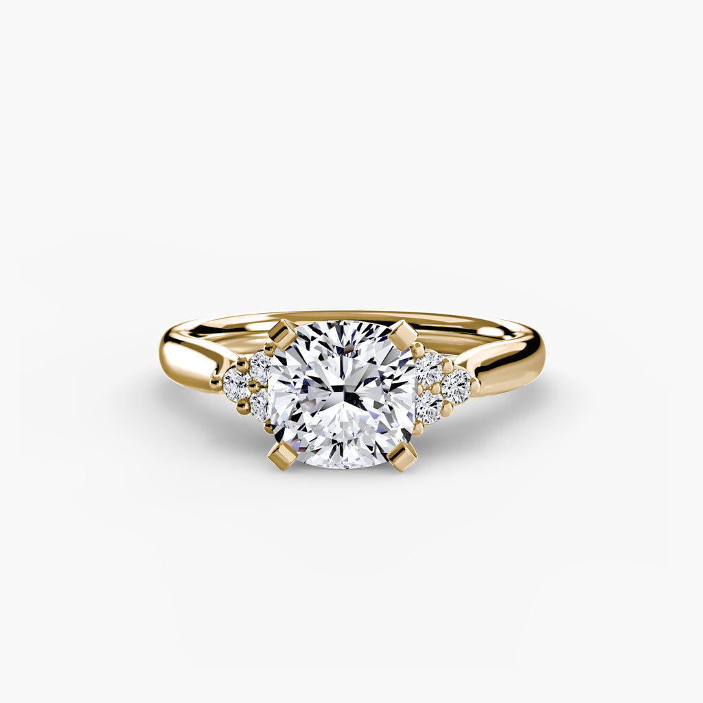 Cluster Side Stone Diamond Ring