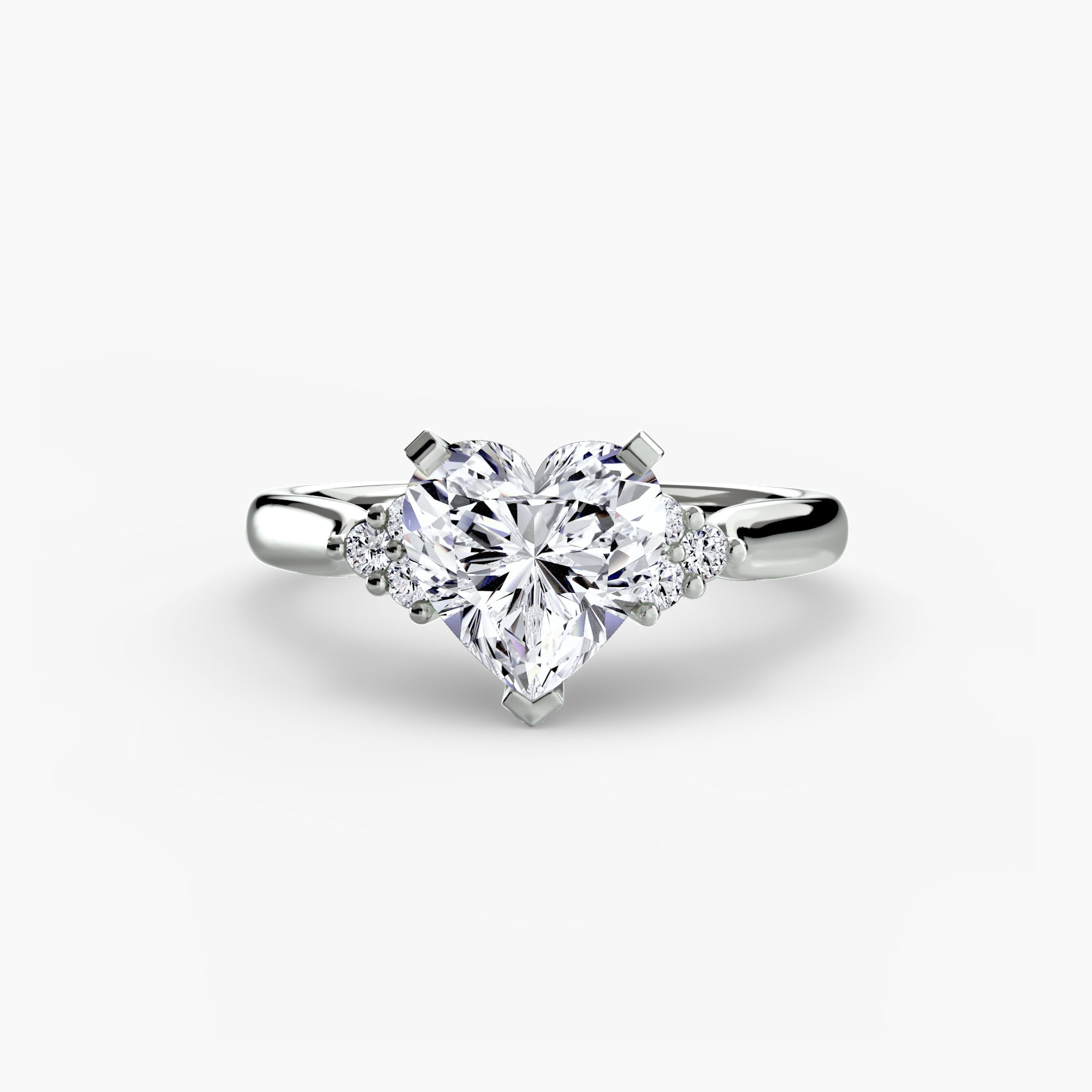 Cluster Side Stone Diamond Ring