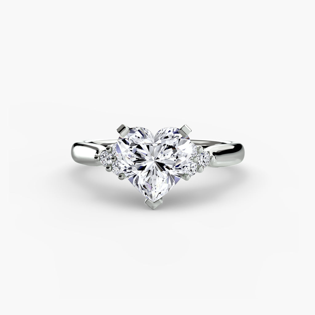 Cluster Side Stone Diamond Ring