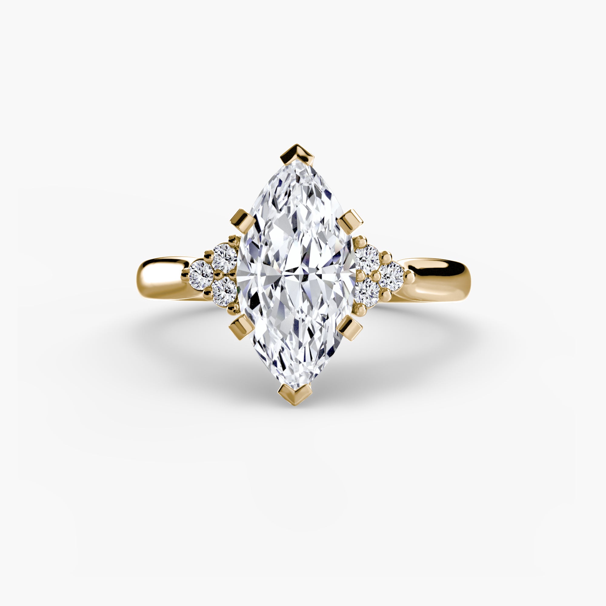 Cluster Side Stone Diamond Ring
