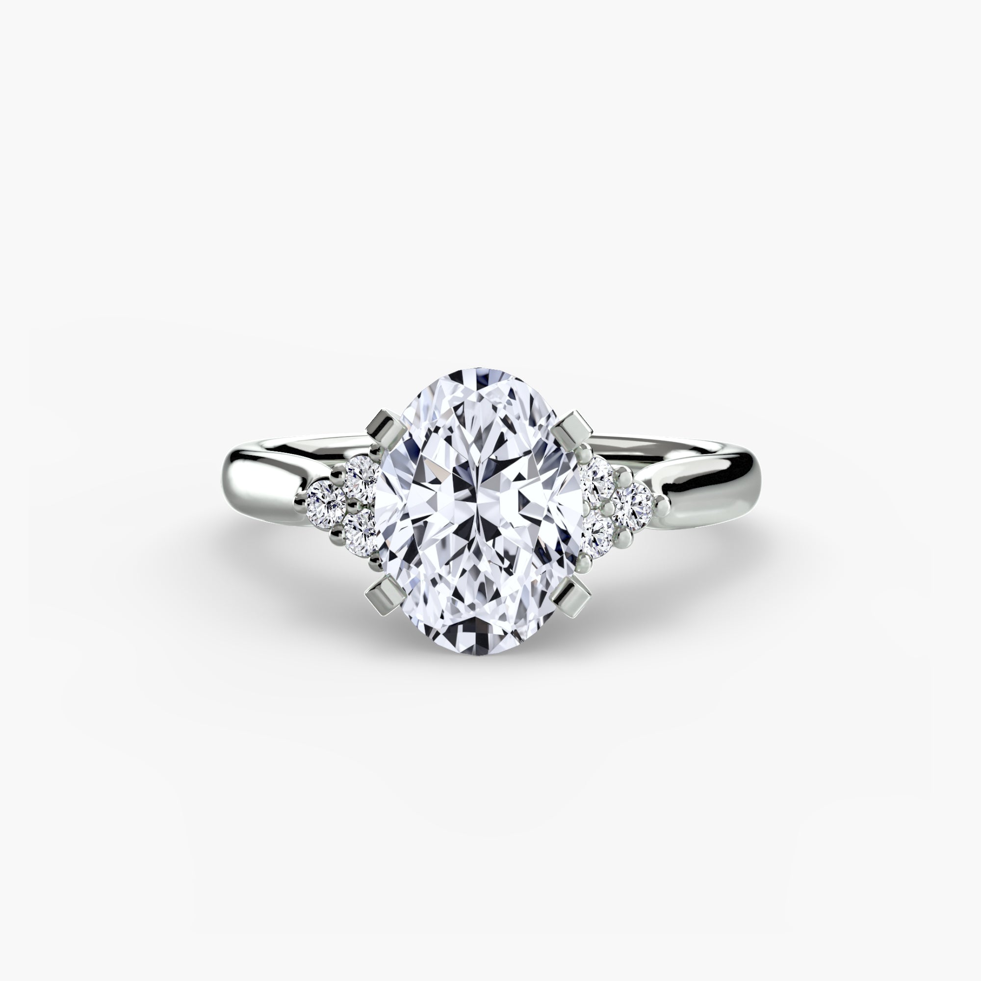 Cluster Side Stone Diamond Ring