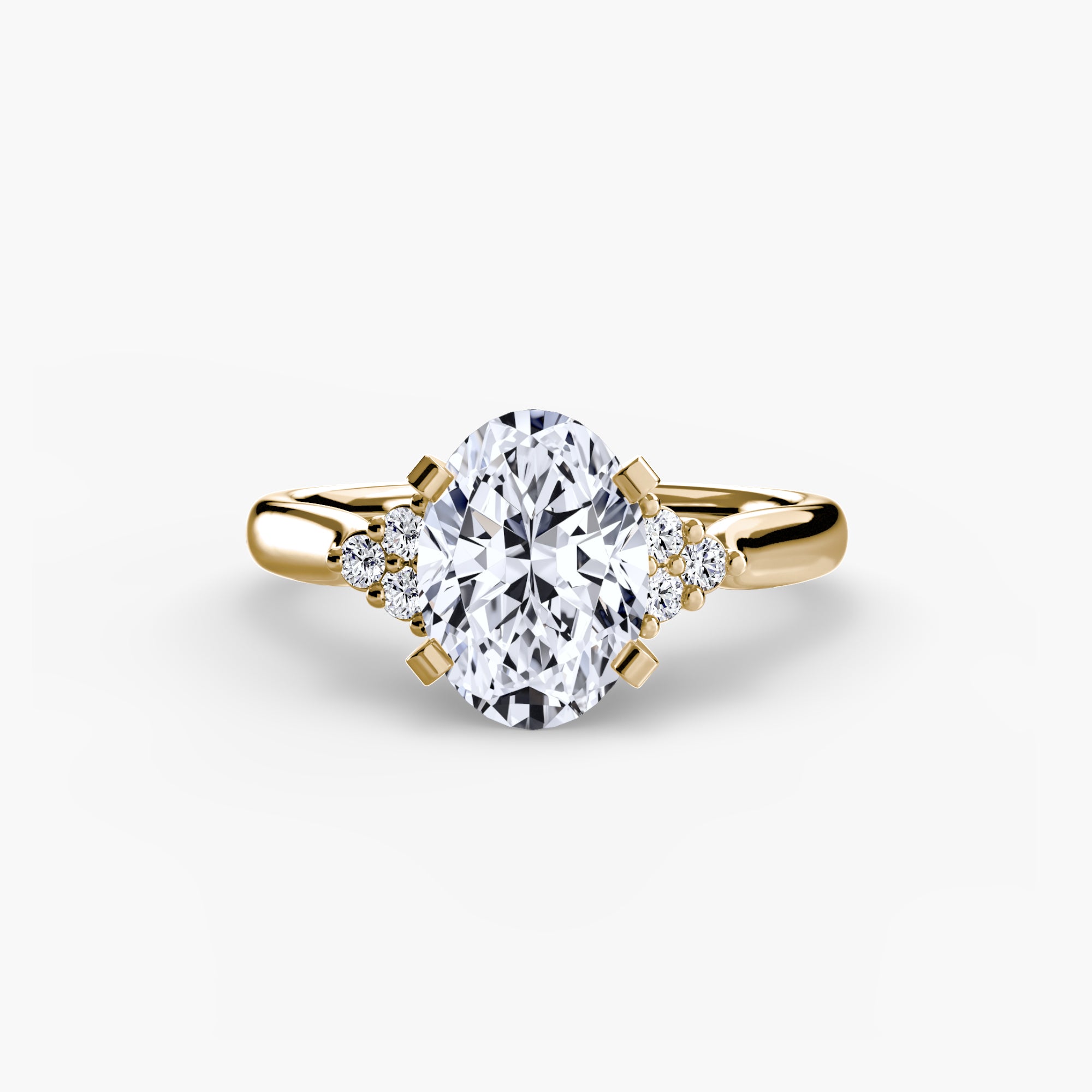 Cluster Side Stone Diamond Ring