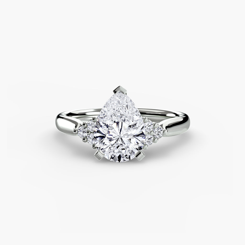 Cluster Side Stone Diamond Ring
