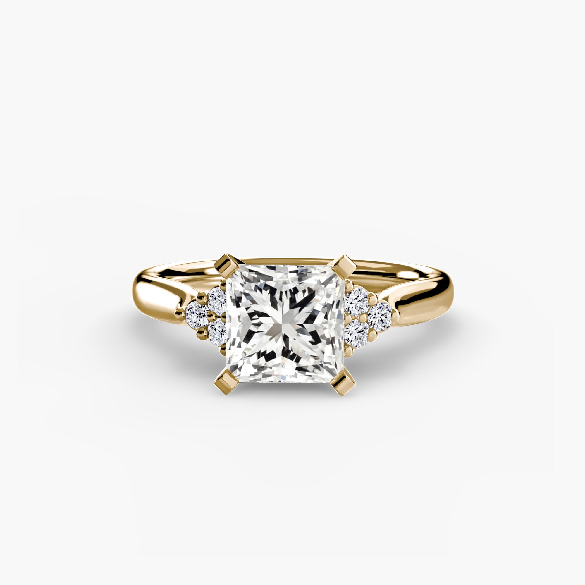 Cluster Side Stone Diamond Ring