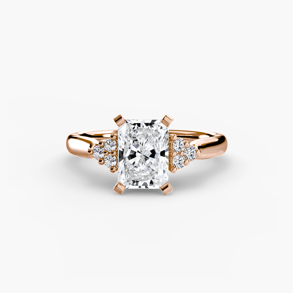 Cluster Side Stone Diamond Ring