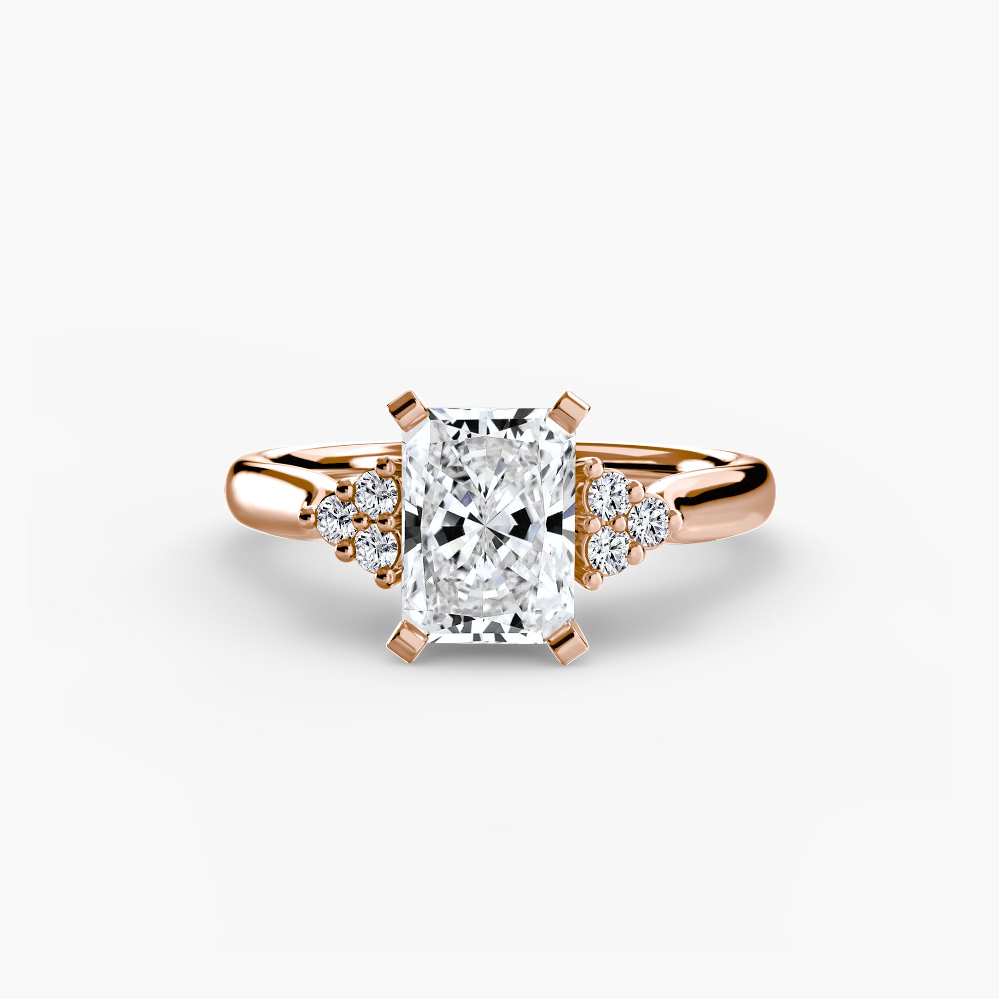 Cluster Side Stone Diamond Ring