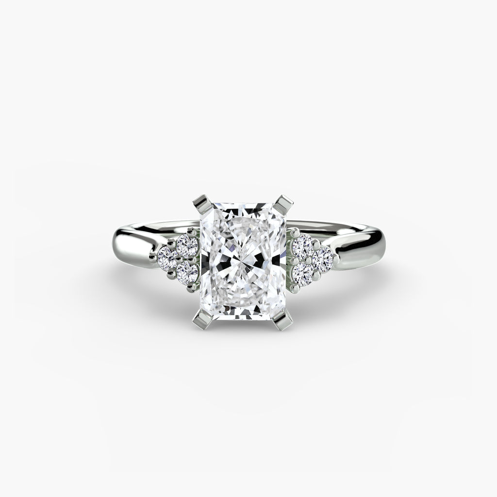 Cluster Side Stone Diamond Ring