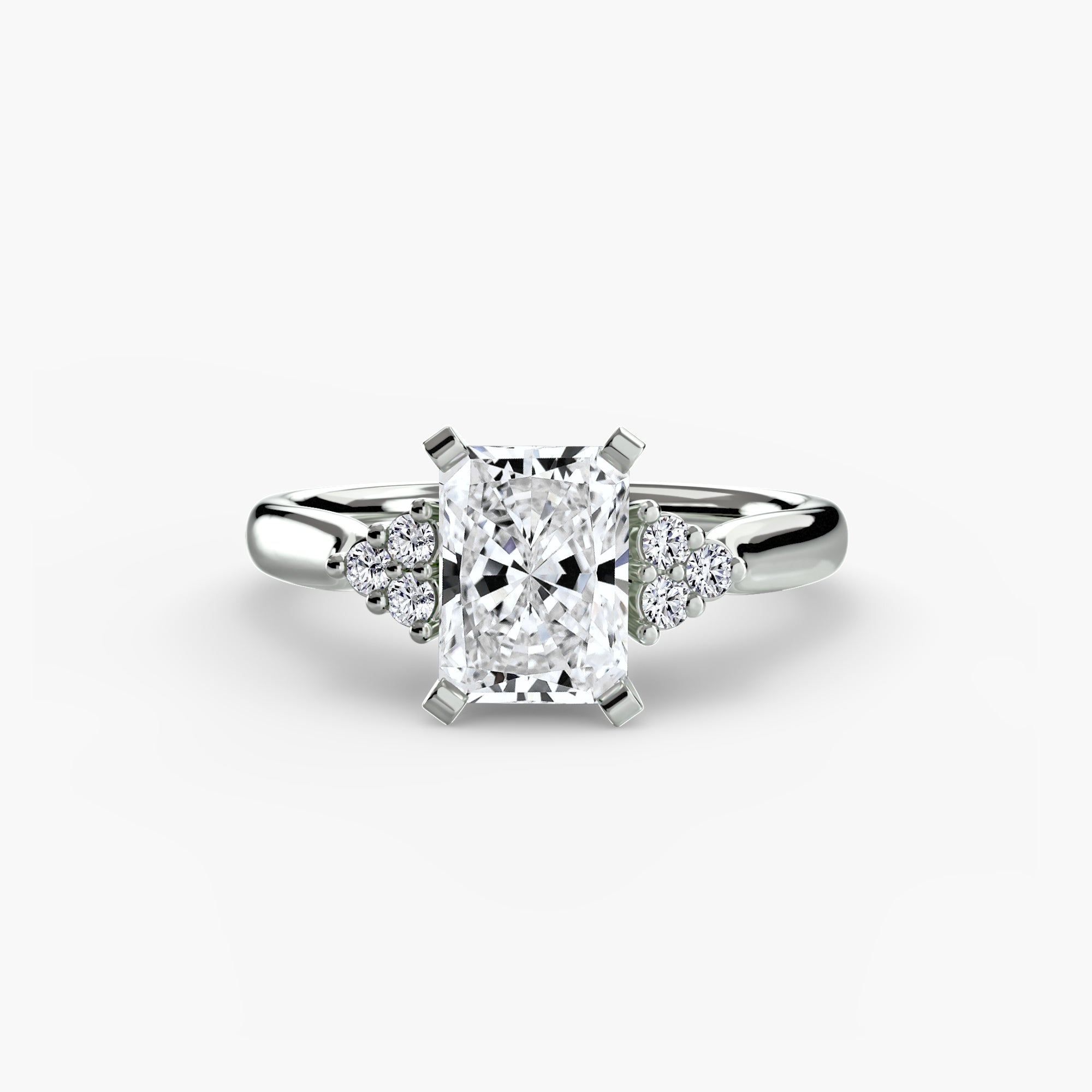 Cluster Side Stone Diamond Ring