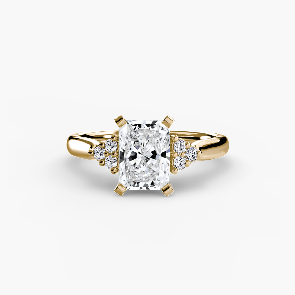 Cluster Side Stone Diamond Ring