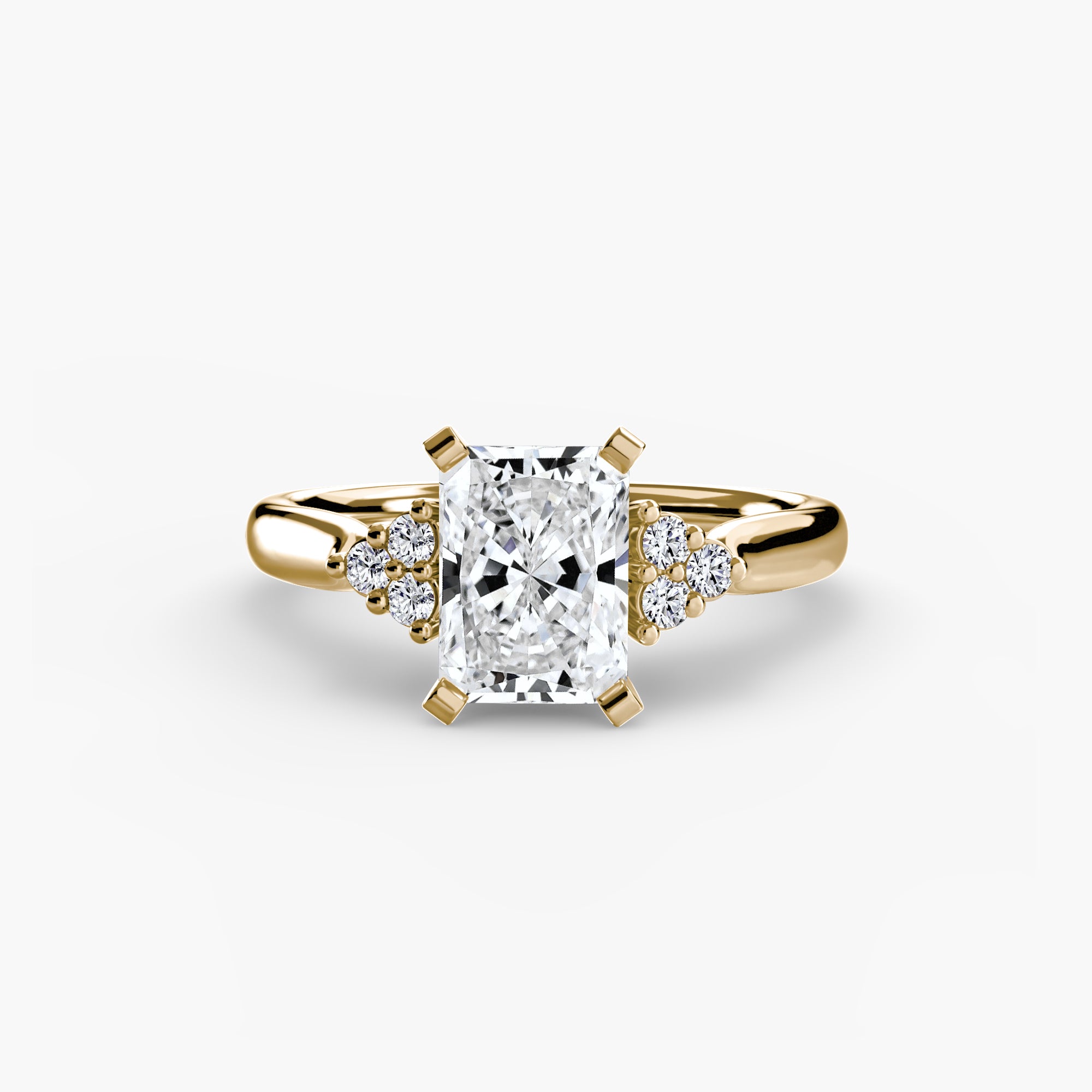 Cluster Side Stone Diamond Ring