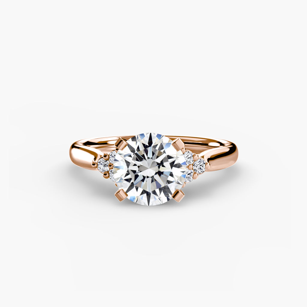 Cluster Side Stone Diamond Ring