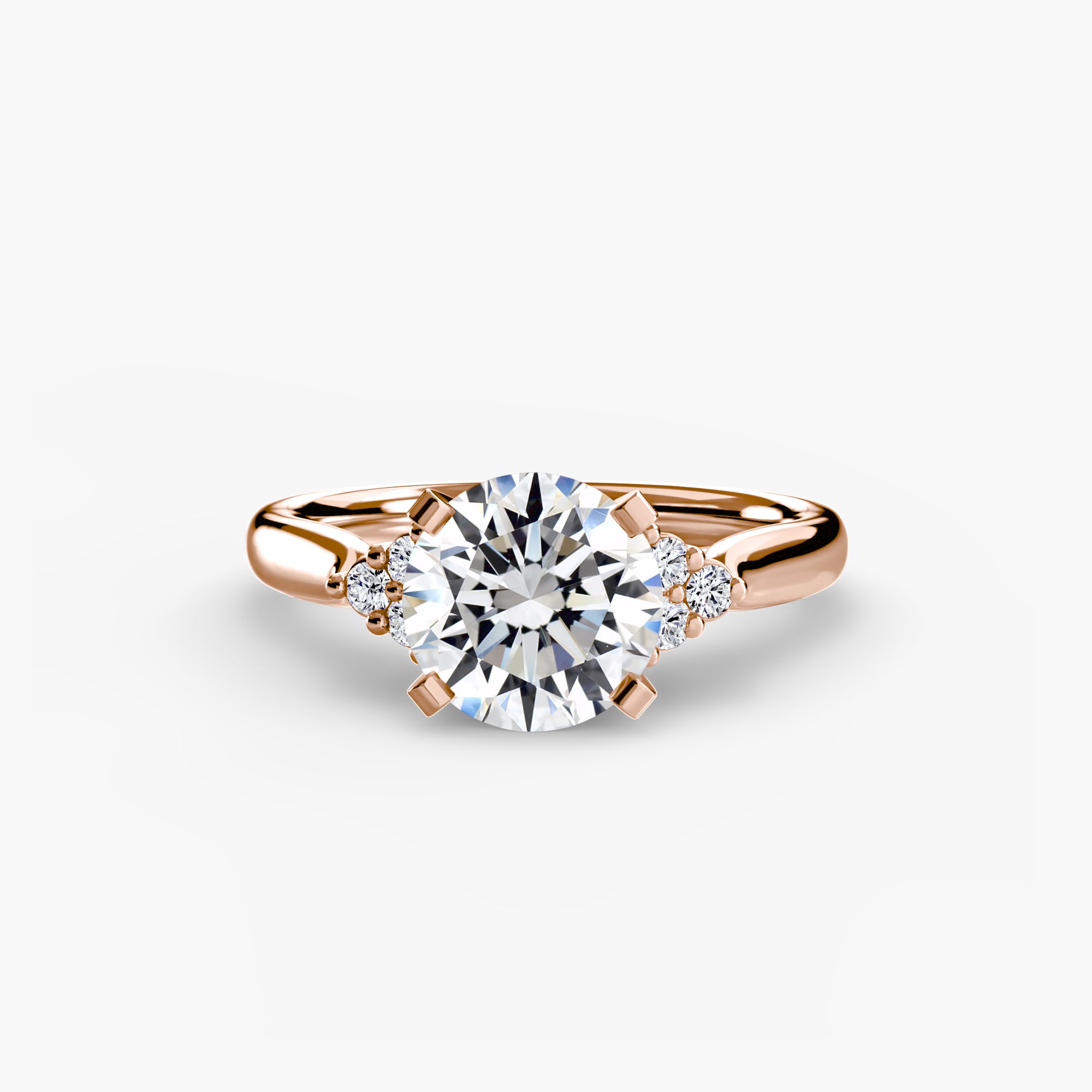 Cluster Side Stone Diamond Ring