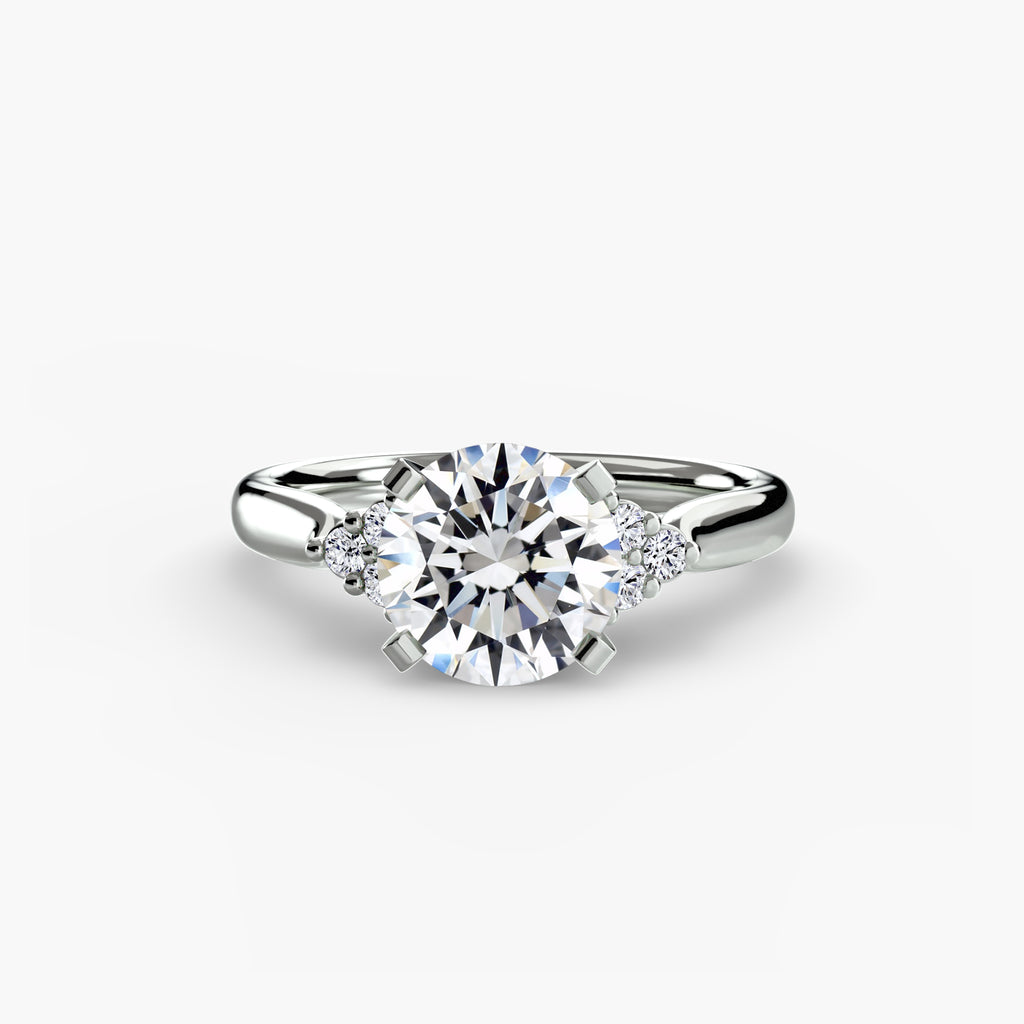 Cluster Side Stone Diamond Ring