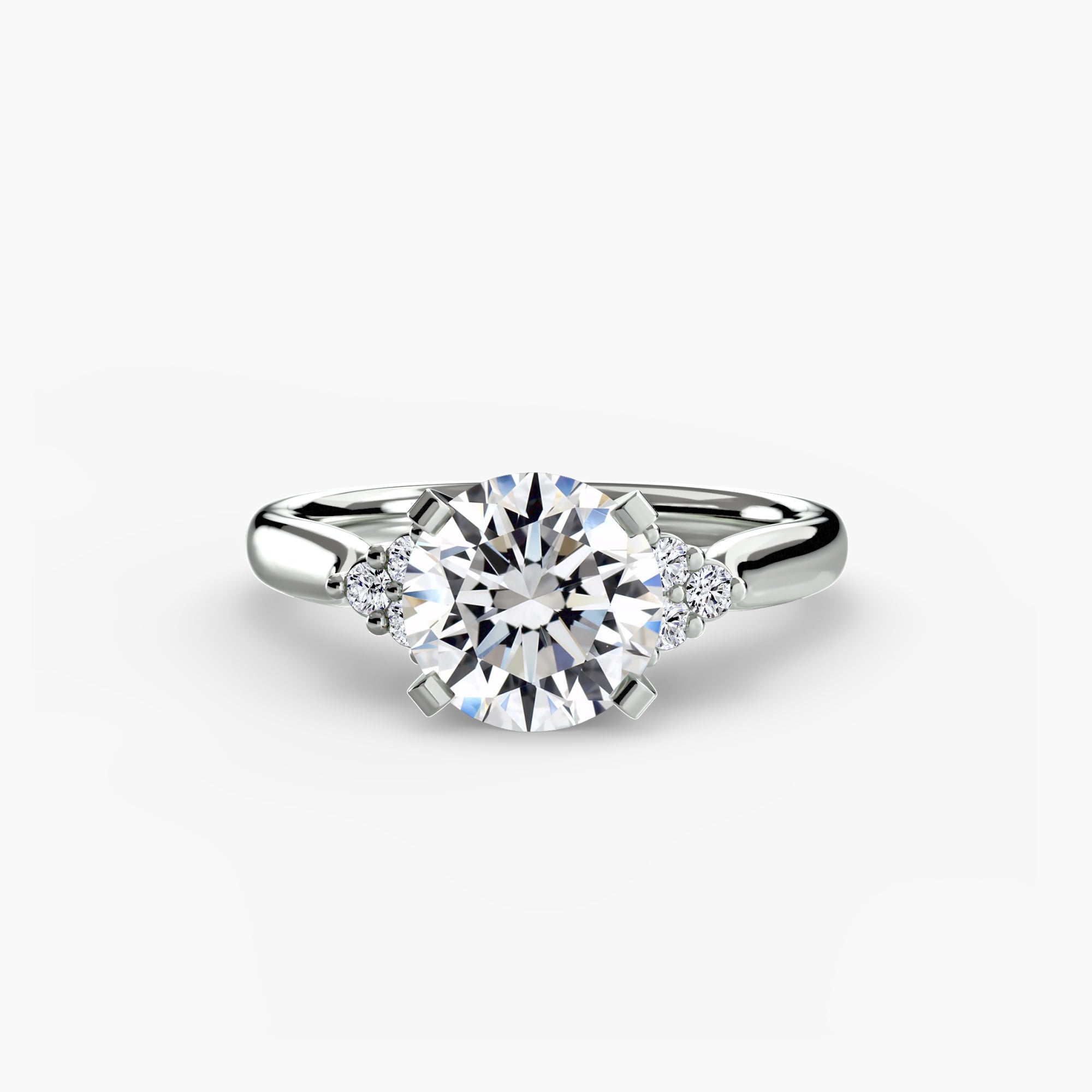 Cluster Side Stone Diamond Ring