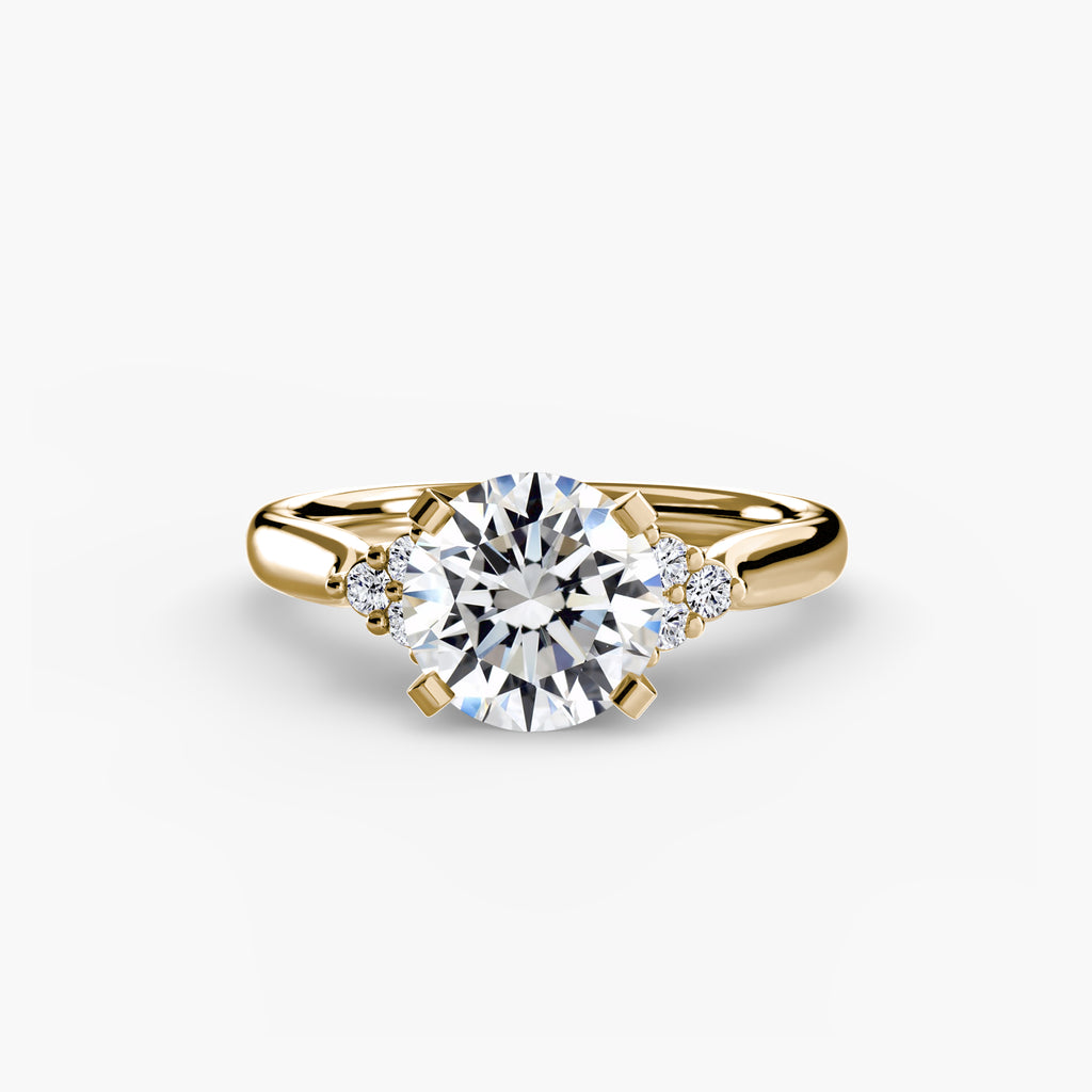 Cluster Side Stone Diamond Ring