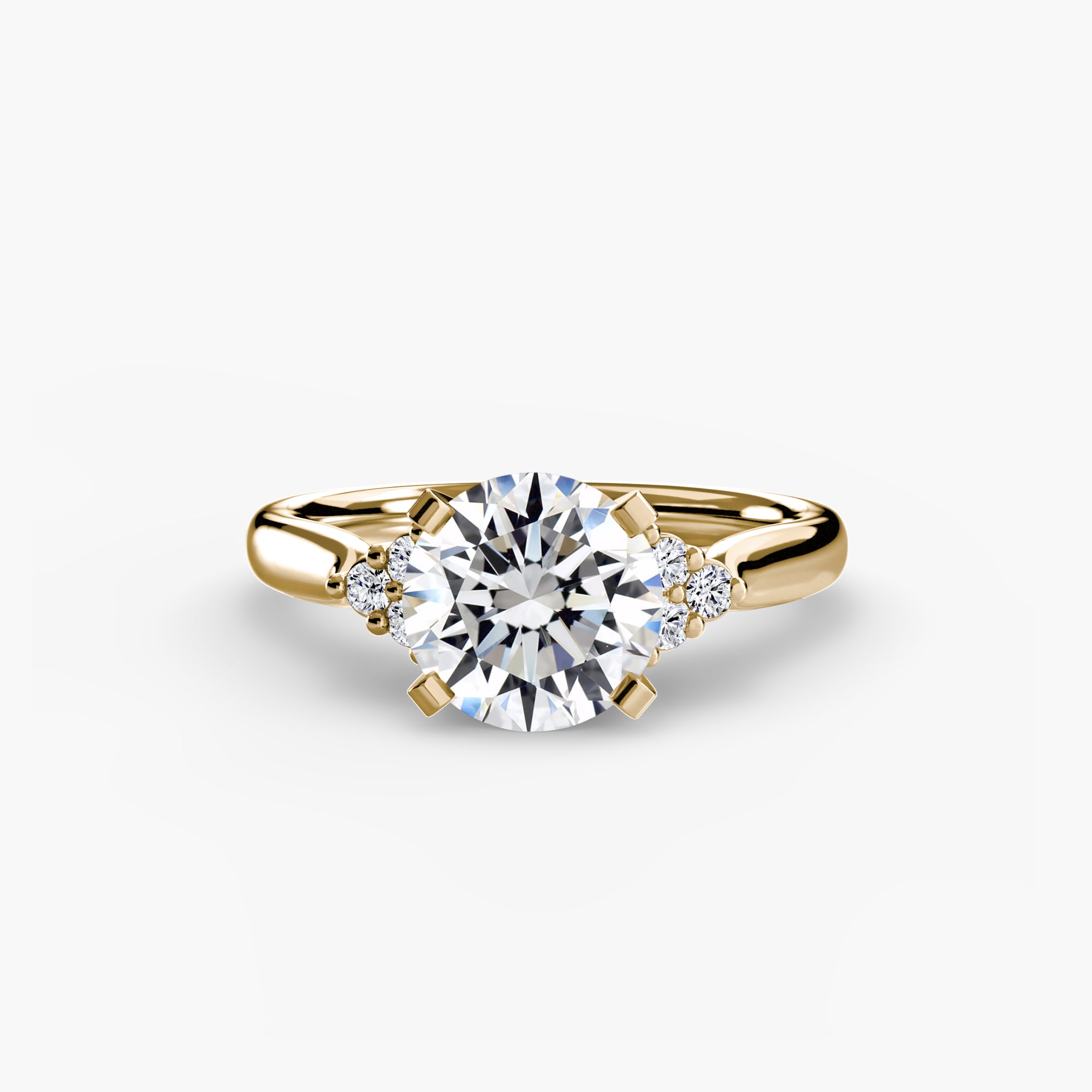 Cluster Side Stone Diamond Ring