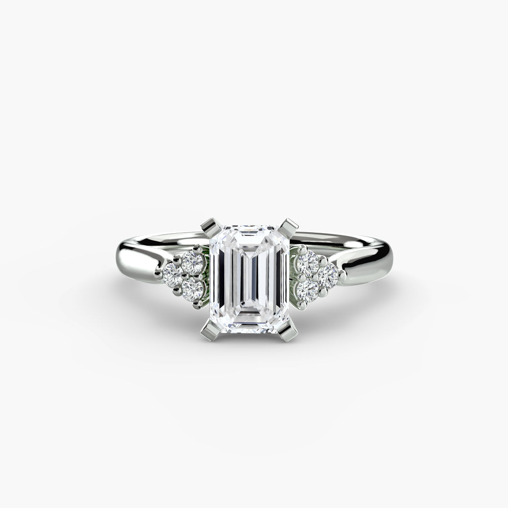 Cluster Side Stone Diamond Ring