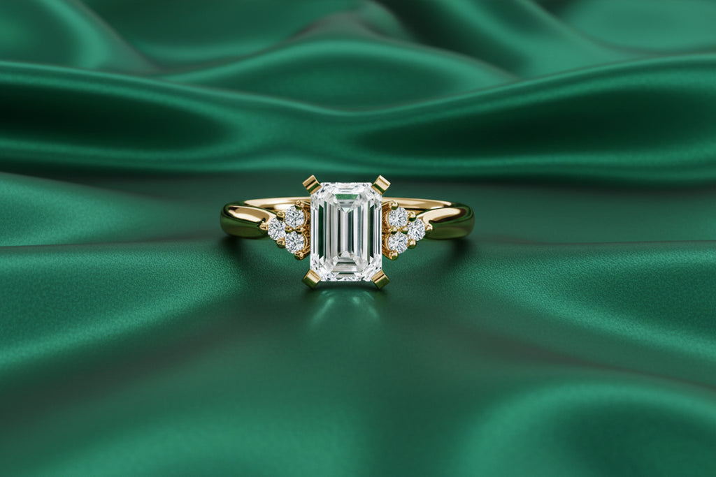 Cluster Side Stone Diamond Ring