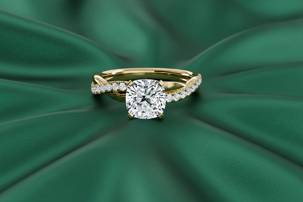 Twisted Link Diamond Ring