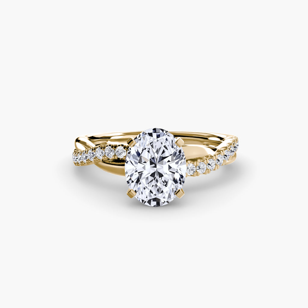 Twisted Link Diamond Ring