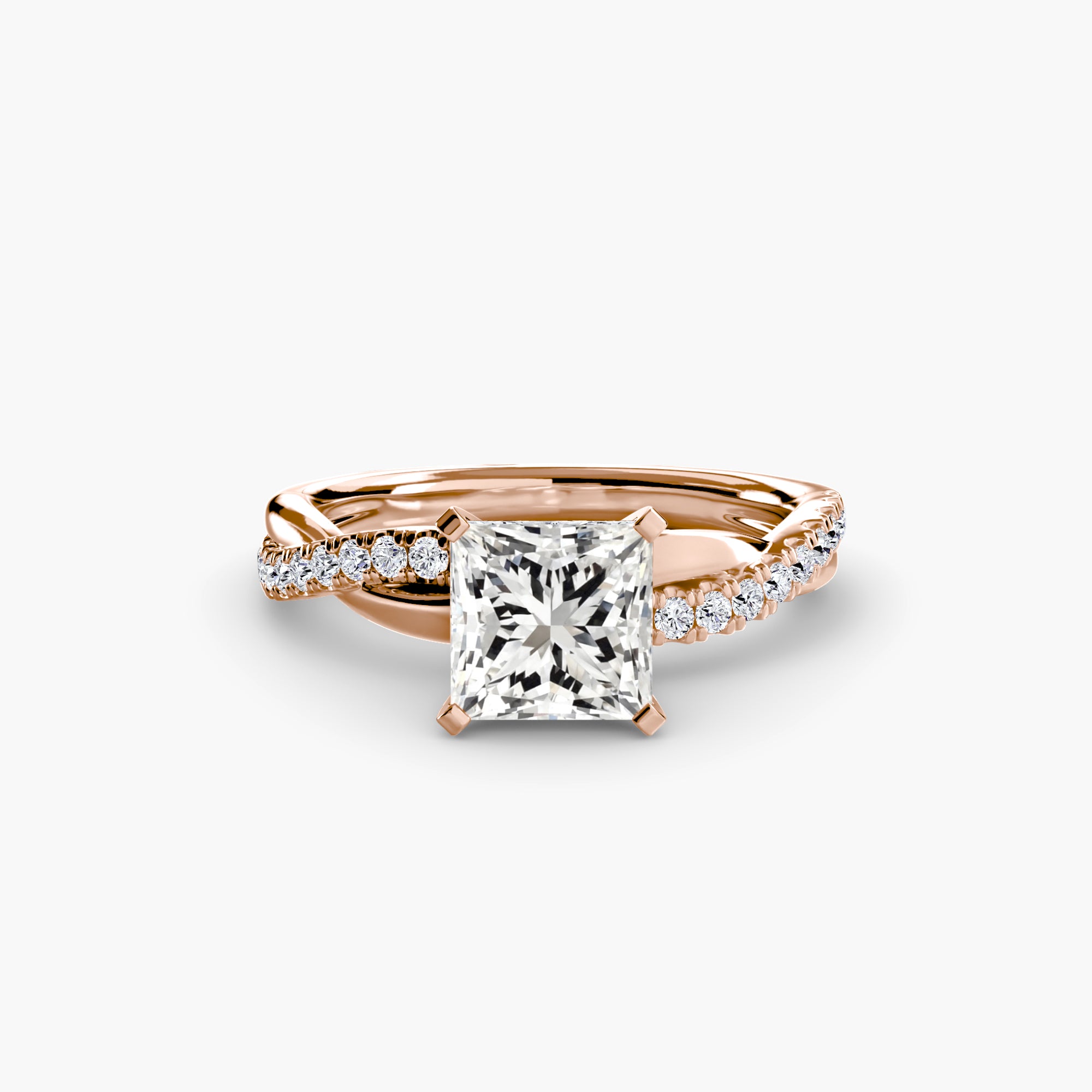 Twisted Link Diamond Ring